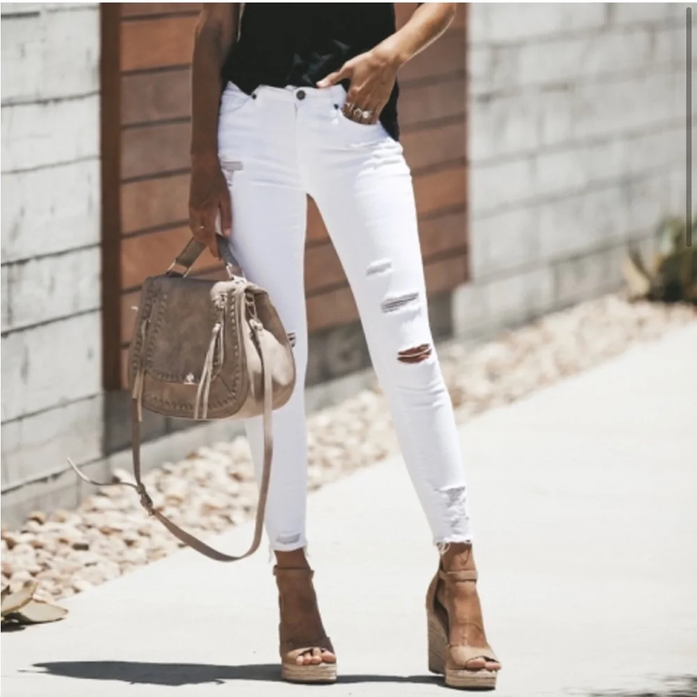 VICI KanCan white distressed skinny jeans
